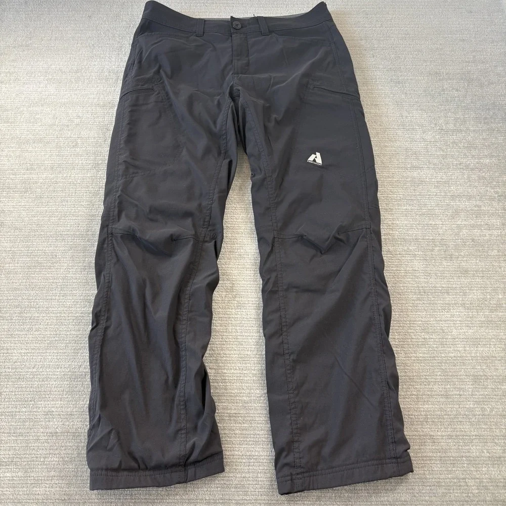 Eddie Bauer Pants Mens 34x32 Green First Ascent Softshell Lined Zip Pocket Snow